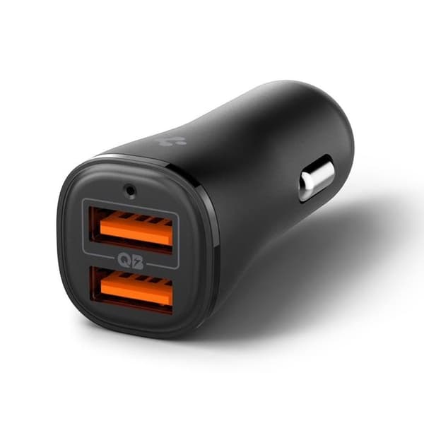 Spigen Essential Biloplader EV302 2-Port 30W - Sort Svart