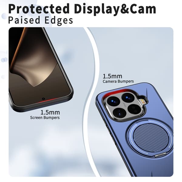 Mobilskal till Xiaomi 15T Pro Magsafe Rotating Kickstand TPU + PC Blå