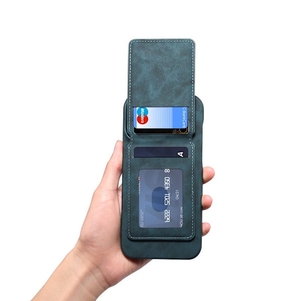 DENIOR D28 Mobilskal till iPhone 16 Pro Max Äkta Läder Blå