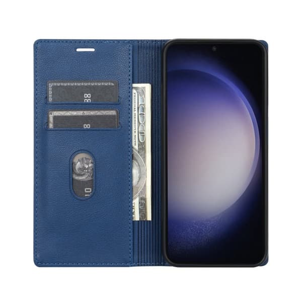 Samsung Galaxy S26 Plus Plånboksfodral Magnetisk Stängning Konstläder - Blå