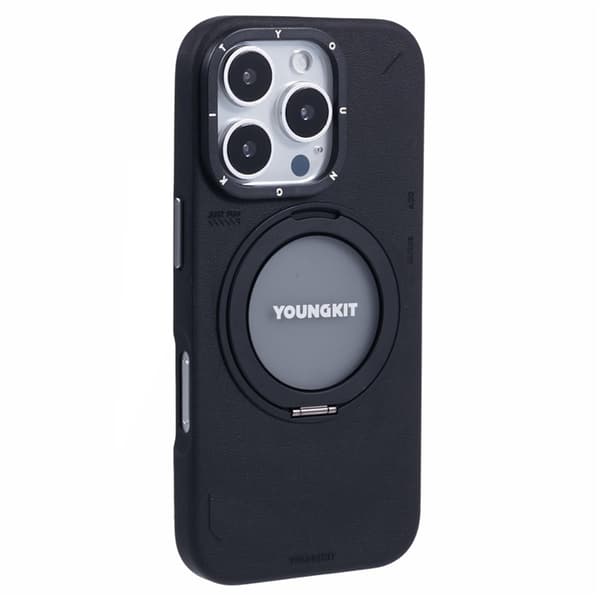 Youngkit Mobilskal till iPhone 16 Pro Max Magafe Rotating Kickstand Svart