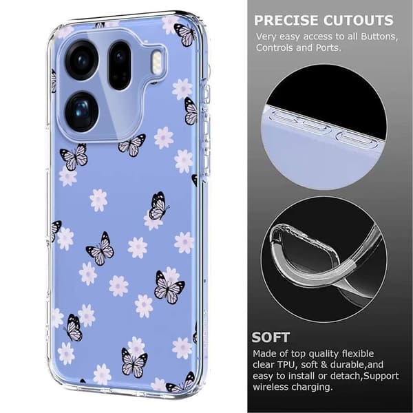 Mobilskal till Oppo Find X9 Pro 5G Plast - Butterflies