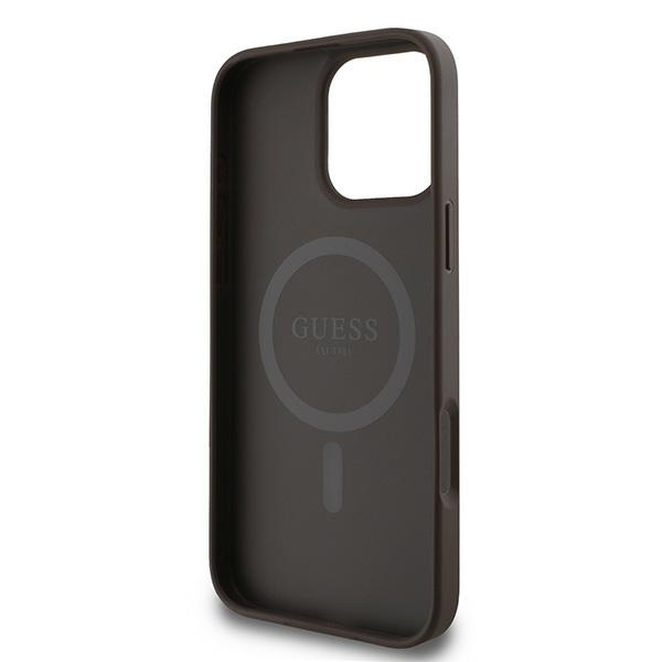 Guess telefontaske til iPhone 16 Pro 6.3 MagSafe 4G Ring Classic Logo - Brun