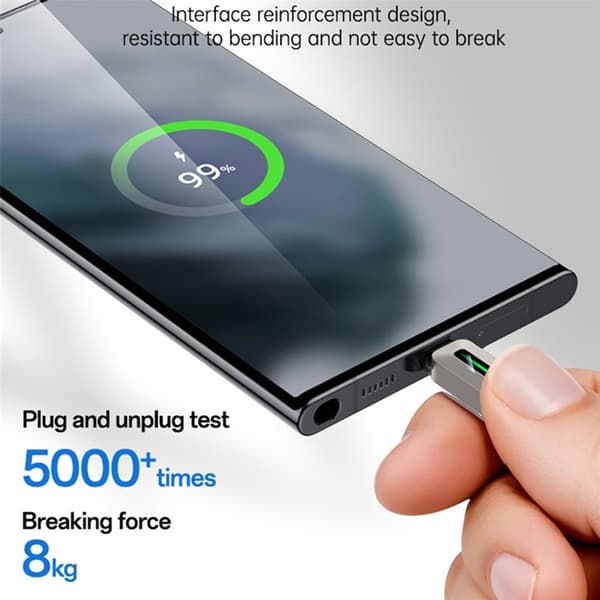 YESIDO USB-A - USB-C 66W Kabel 1.2m CarPlay - Grå Grå