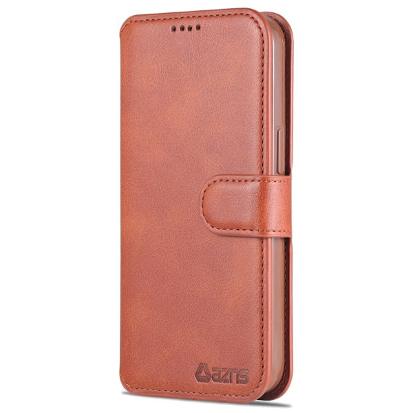 AZNS iPhone 13 Plånboksfodral Konstläder - Brun