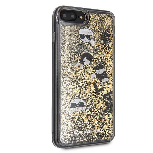 Karl Lagerfeld kansi iPhone 7/8 Plus Glitter - musta kulta Black