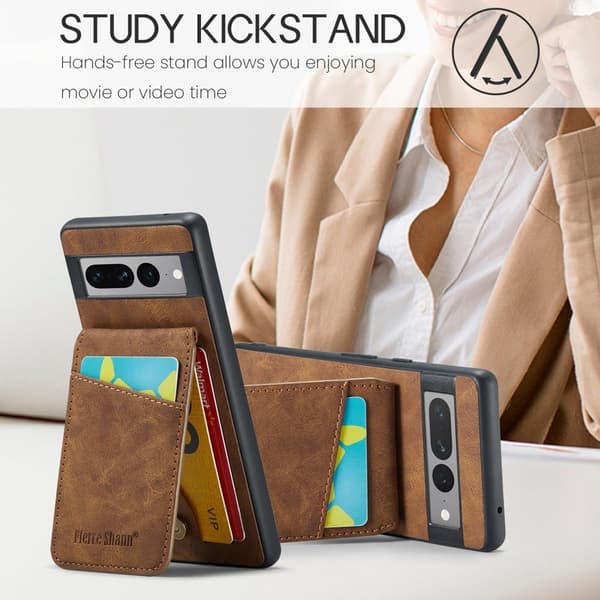 FIERRE SHANN Google Pixel 7 Pro Fodral PU+TPU - Brun