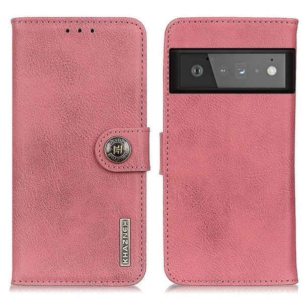 Khazneh Retro Wallet Case Google Pixel 6:lle - vaaleanpunainen Pink