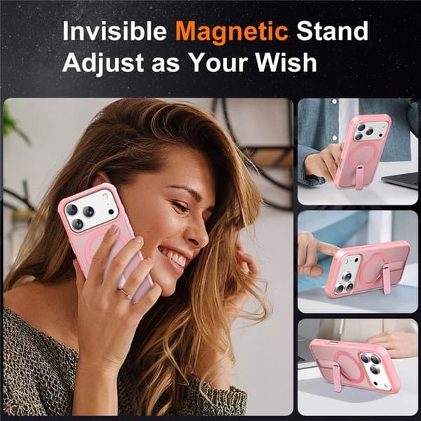 Mobilskal till iPhone 17 Pro MagSafe Kickstand - Rosa Rosa