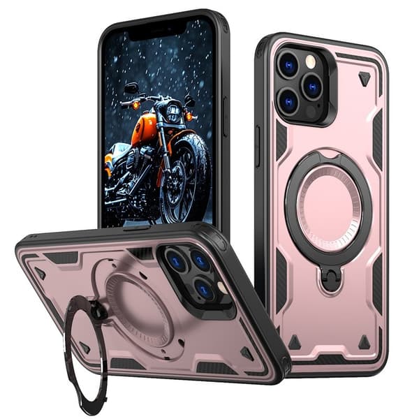 Mobilskal till iPhone 12 Pro Plast MagSafe Militärskydd - Roséguld