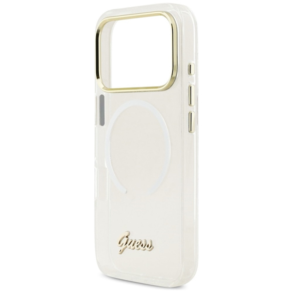 Guess Mobilskal För iPhone 17 Pro MagSafe  IML Gradient Script Metal - Vit Vit