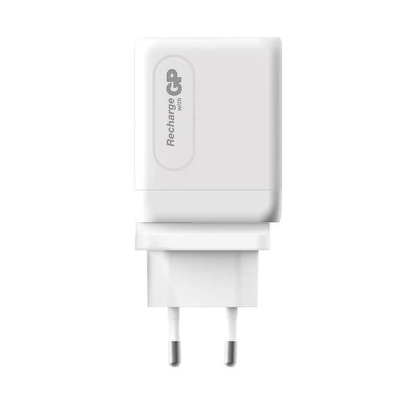 GP Vægoplader 65W GaN Inkl Rejseadapter - Hvid Vit