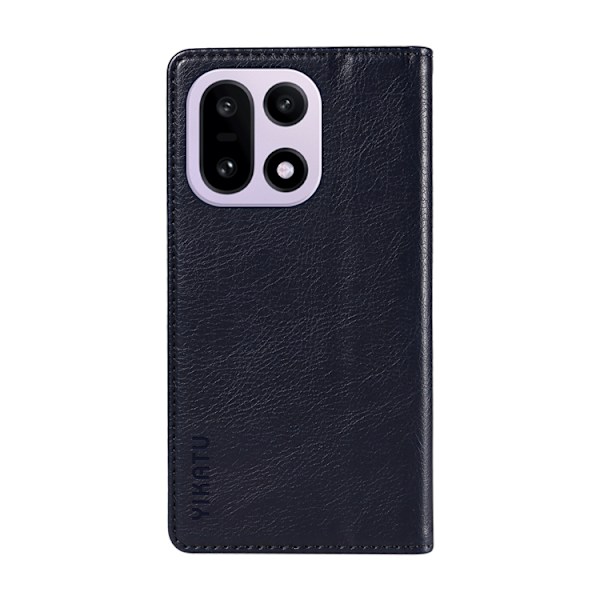 YIKATU OnePlus 15 Plånboksfodral Litchi Closure Konstläder Blå