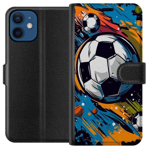 Plånboksfodral till Apple iPhone 12 mini med Fotbollar