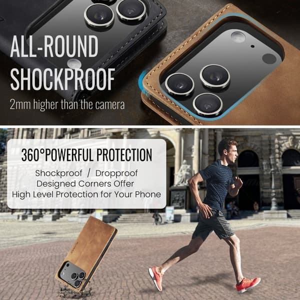 CASEME 013 iPhone Air Case Plånboksfodral Konstläder - Brun