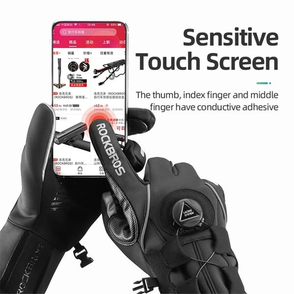 ROCKBROS Touchvantar Handskar Cykel Reflective MTB S212BK Svart