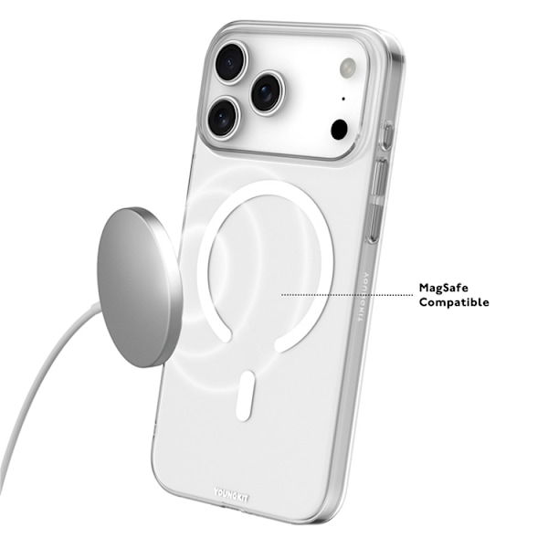 YOUNGKIT Mobilskal till iPhone 17 Pro Max MagSafe PC - Transparent Grå