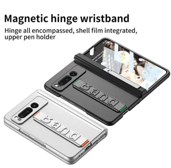 GKK Google Pixel Fold Mobilskal Wristband Kickstand Carbon - Sort Black
