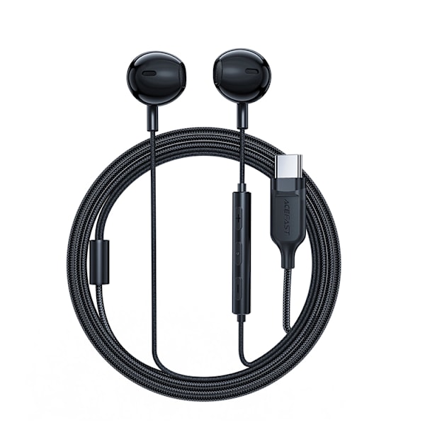 Acefast L2 In-Ear Hörlurar USB-C, mikrofon och fjärrkontroll 1,2 m Svart