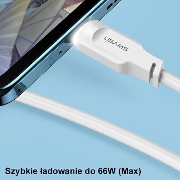 USAMS Kabel USB-C 6A 1,2m Display Lithe (US-SJ568) - Lila