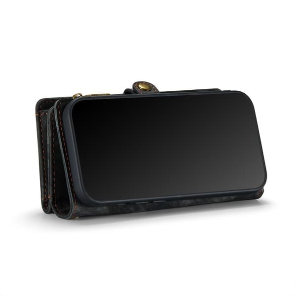 CASEME 008 Plånboksfodral Konstläder Magnetisk iPhone 12 mini - Svart