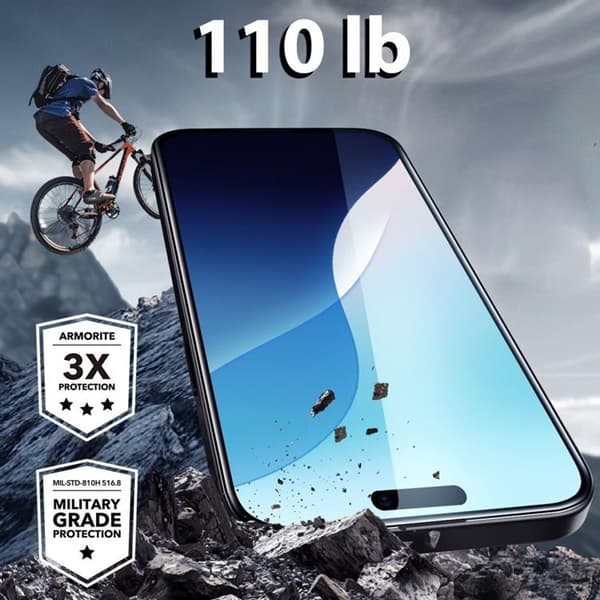 ESR iPhone 16 hærdet glas Skærmbeskytter Armorite - Sort Black