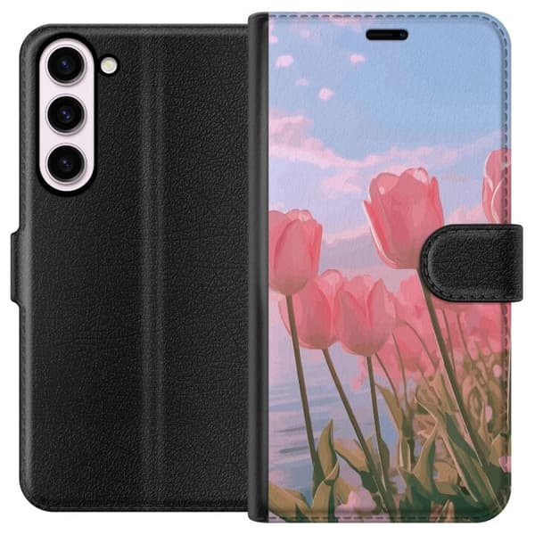 Pung Taske til Samsung Galaxy S23+ med Lyserøde Tulipaner