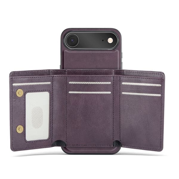 FIERRE SHANN FS030 iPhone Air Plånboksfodral Konstläder - Lila
