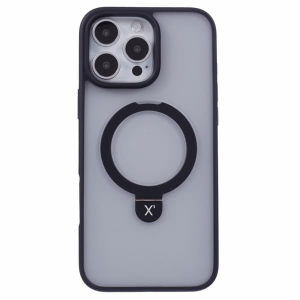 X-LEVEL PITHY STONE II Mobilskal till iPhone 16 Pro Magnetiskt Svart