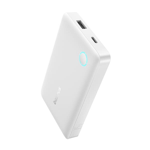 Baseus Powerbank 10000mAh 15W med USB-C Kabel 3m - Vit Vit