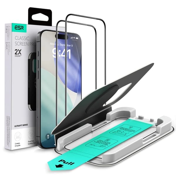 [2-PACK] ESR iPhone 17 hærdet glas skærmbeskytter - klar Transparent