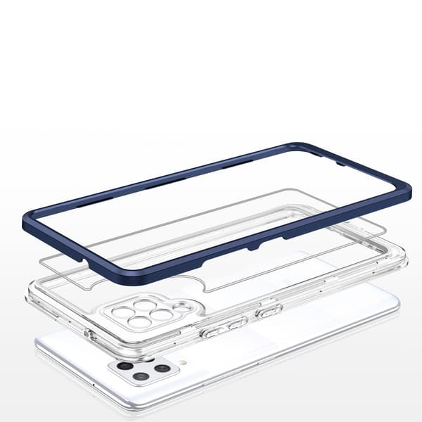 Galaxy A42 5G Kuori Clear 3in1 - Sininen Blå