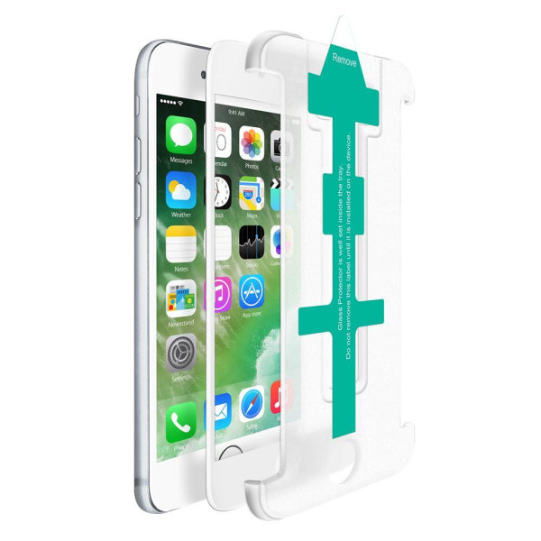 CoveredGear Easy App Härdat Glas Skärmskydd till iPhone 8 Plus / 7 Plus - Vit Vit