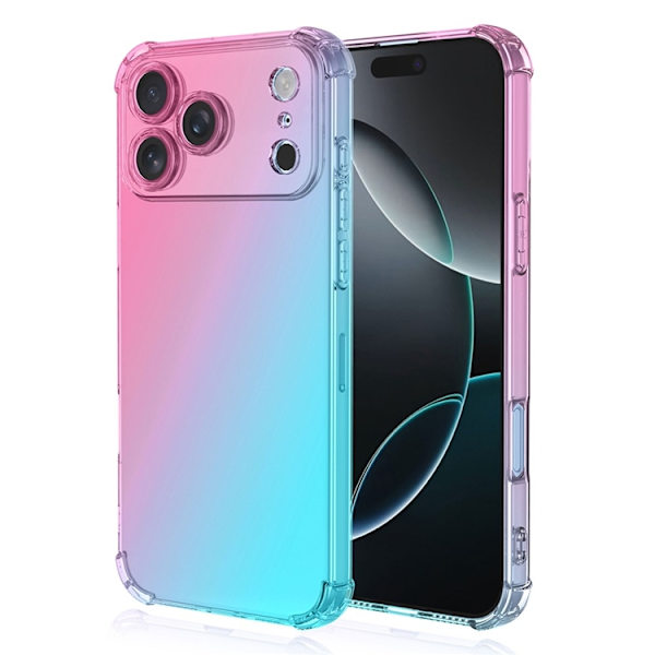 Mobilskal till iPhone 17 Pro Max Gradient Color TPU - Rosa/Grön Grön