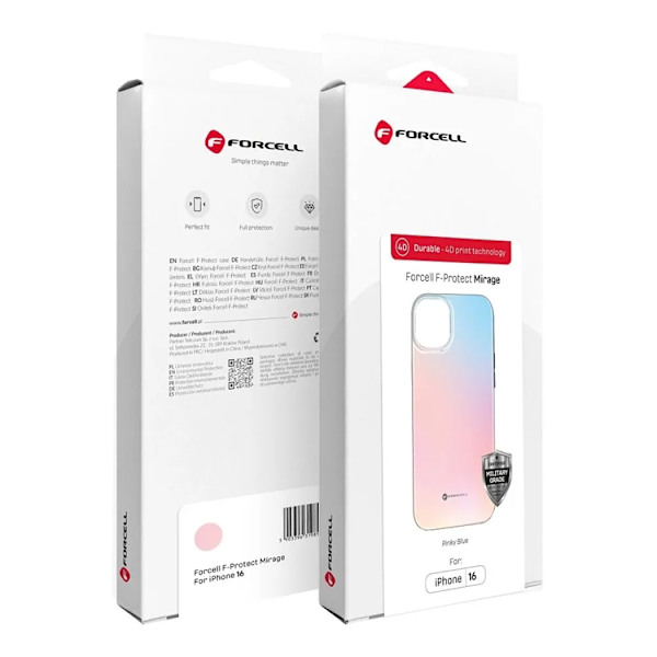 Forcell Telefontaske til iPhone 15 Pro MagSafe Mirage - Lyserød/Blå