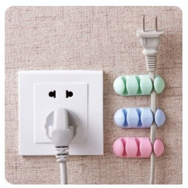 2 Pack - Självhäftande hållare för sladdar - Grön Grön