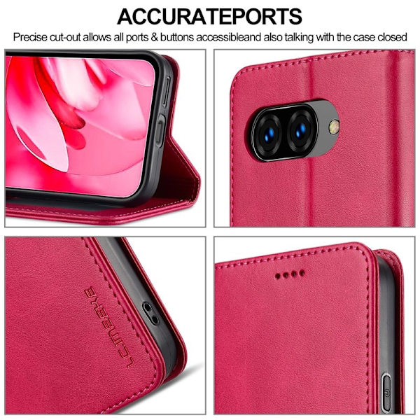 LC.IMEEKE Google Pixel 9a Plånboksfodral Konstläder - Rosa