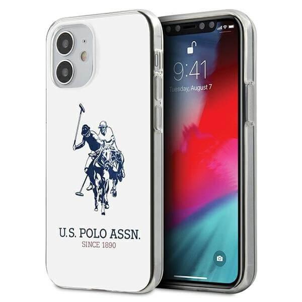MEILLE. Polo Assn. Kiiltävä iPhone 12 mini -kotelo, suuri logo, valkoinen White