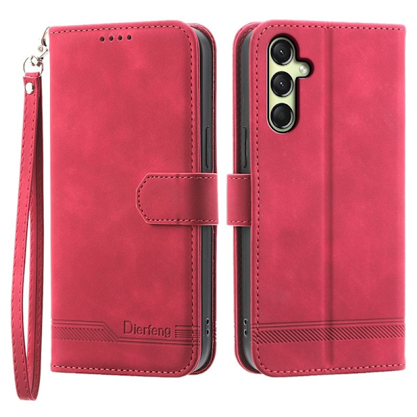 DIERFENG DF-03 Samsung Galaxy A26 5G Plånboksfodral Konstläder - Röd