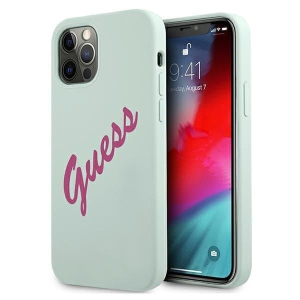 Guess iPhone 12 Pro Max Skal Silikon Vintage - Blå/Fuschia Blå