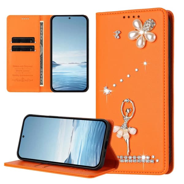 Plånboksfodral för Samsung Galaxy S26 Ultra Konstläder RFID - Orange