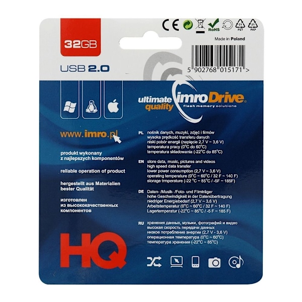 Imro Portable Memory Pendrive svart 32 GB Svart