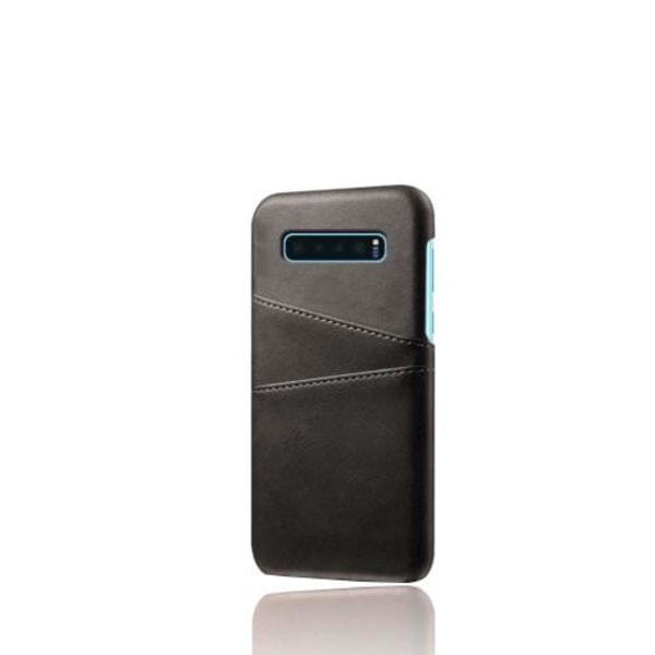 Crazy Horse Skal med 2 Kortlommer til Samsung Galaxy S10 Plus - S Black