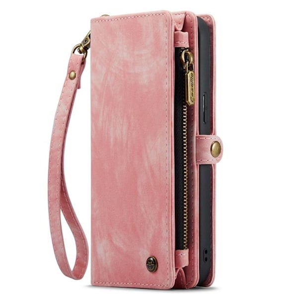 CASEME iPhone 14 Pro Plånboksfodral Äkta Läder Detachable - Rosa