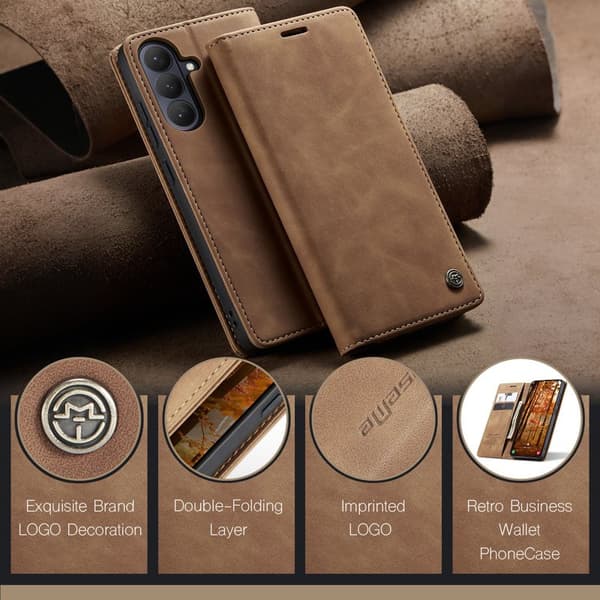 CaseMe Plånboksfodral för Samsung Galaxy S26 Plus Konstläder Ställ - Brun