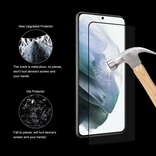 [1-PACK] Full Glue Härdat Glas Skärmskydd Galaxy S22 Plus - Svart Black