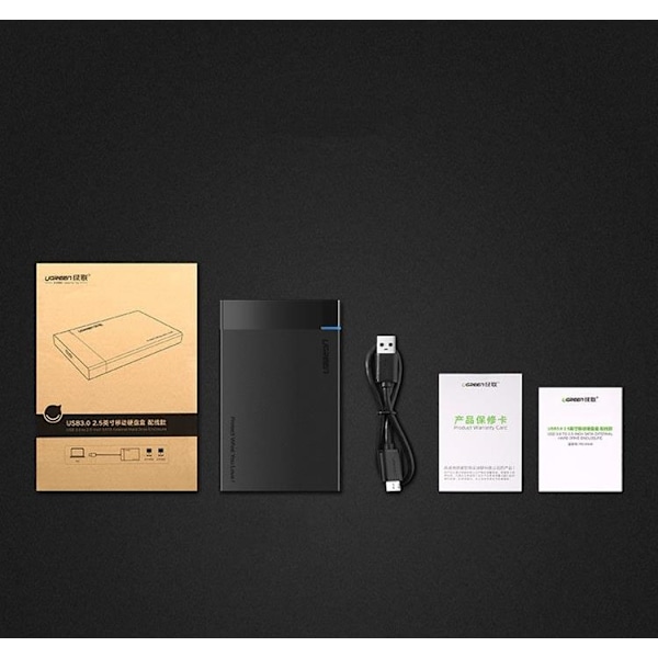 Ugreen Hard Disk Box Med Kabel - Svart