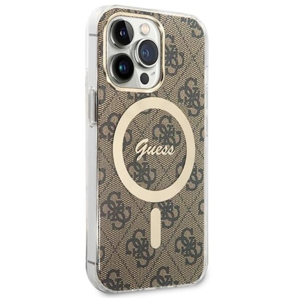 Guess iPhone 13 Pro Max Magsafe Skal Print + Trådlös Laddare - Brun