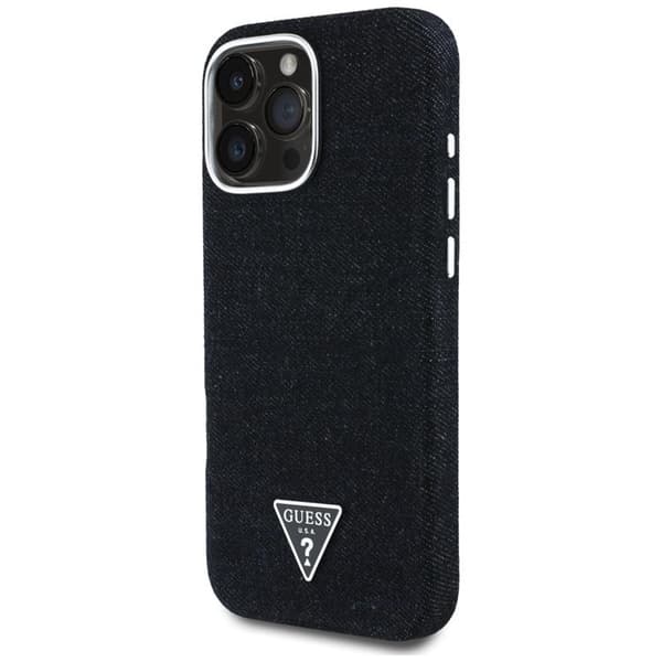 Guess telefontaske til iPhone 16 Pro Max MagSafe Denim Triangle Svart