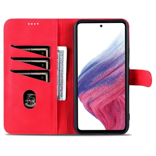 AZNS Samsung Galaxy A55 5G Plånboksfodral i Konstläder - Röd